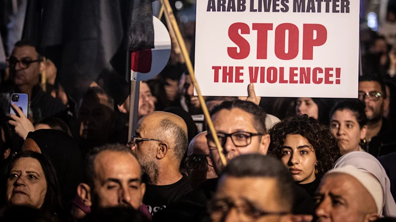 Arab and Jewish demonstrators rally in Tel Aviv in January 2026