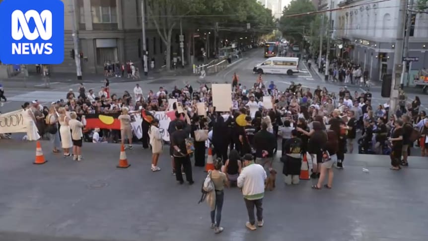 A rally outside the Victorian Parliament