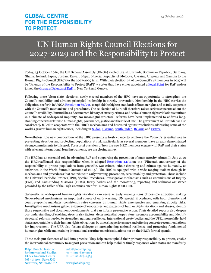 UN General Assembly Elects 15 Candidates to Human Rights Council Amid Criticism