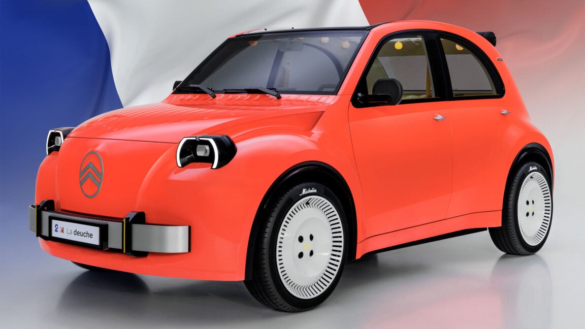 A red citroen 2 CV concept