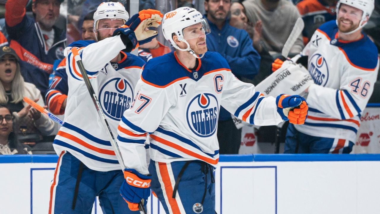 Edmonton Oilers forward Leon Draisaitl discusses Connor McDavid breaking Wayne Gretzky's record for most points through the