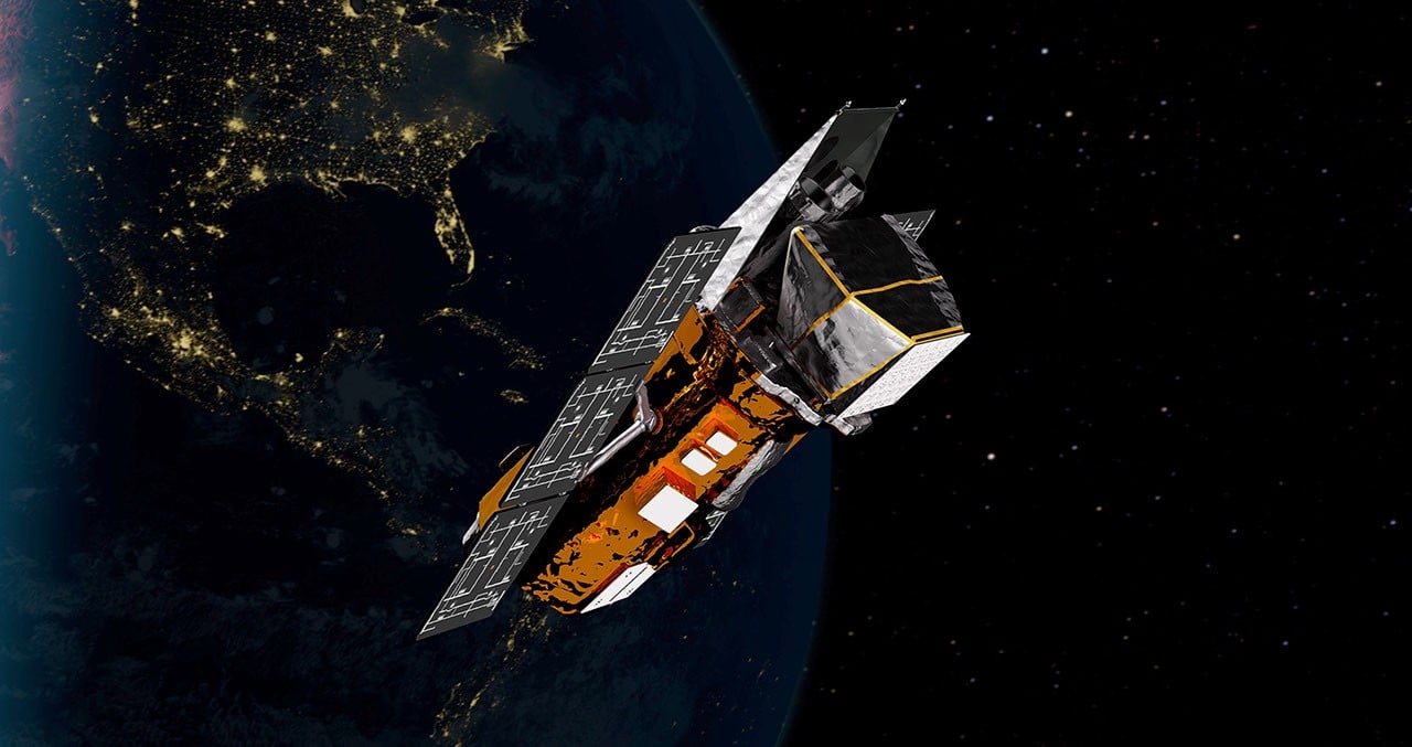 Artist’s concept of Swift in orbit above Earth’s night side