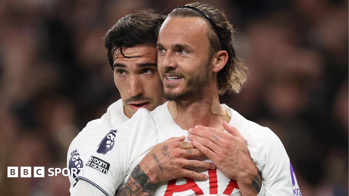 James Maddison is hugged by Sandro Tonali after scoring
