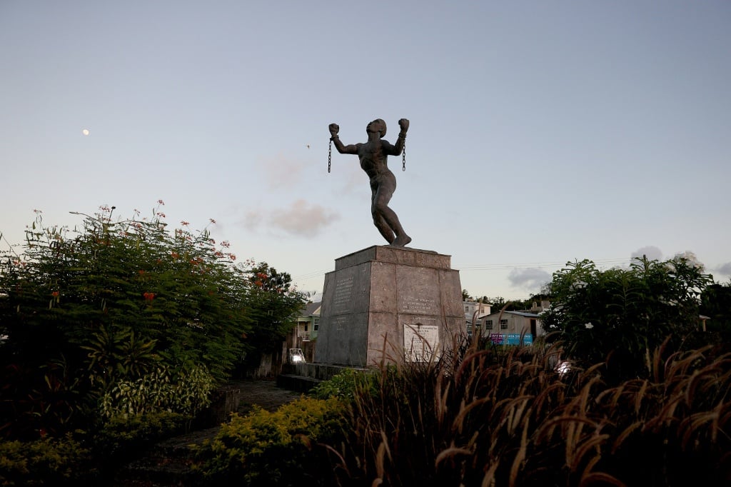 The Emancipation Statue in Barbados symbolising the breaking of the chains of slavery — JOE RAEDLE