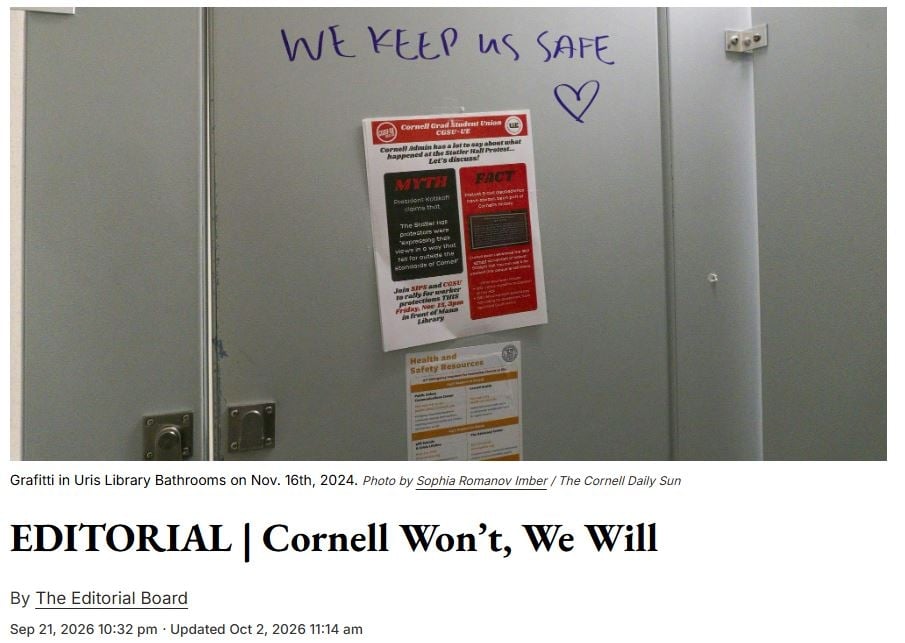 Cornell University Students Protest Handling of Sexual Assault Case