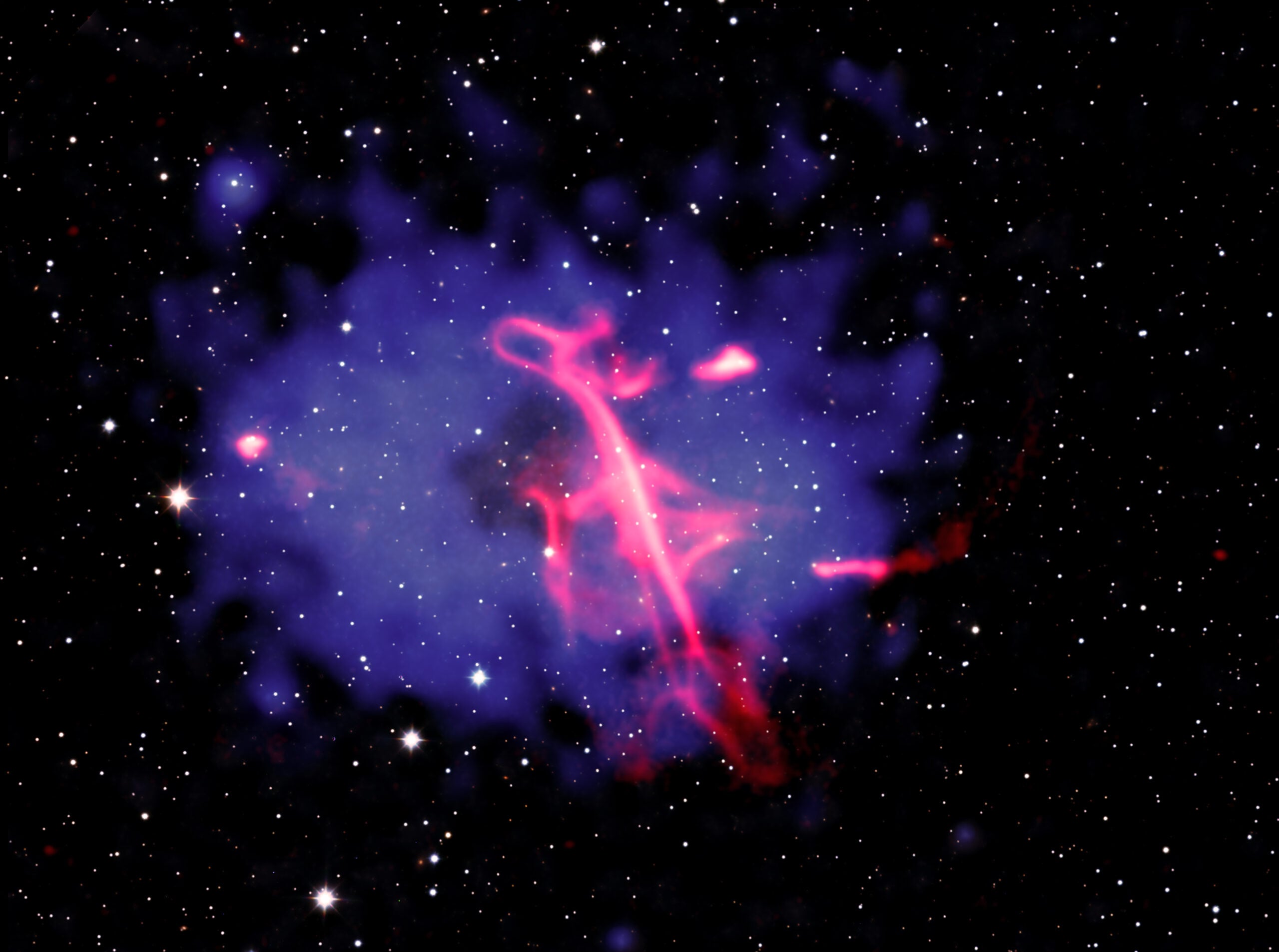A composite image of a remarkable radio wave formation that strongly resembles a treble clef musical symbol, hovering in the