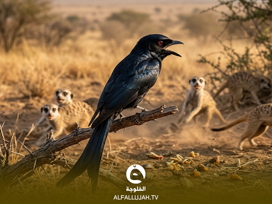 Fork-Tailed Drongo Uses 50 Fake Alarms to Steal Food From Animals